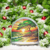 Farbenfrohe Sonnenuntergänge am Strand Schneekugeln (Weihnachten)