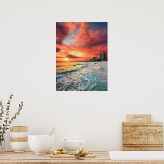 Farbenfrohe Sonnenuntergänge auf dem Panama City B Poster (Küche)