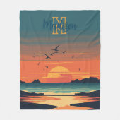 Farbenfrohe Sonnenuntergänge im Ozean Fleecedecke (Vorderseite)