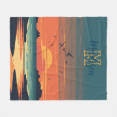 Farbenfrohe Sonnenuntergänge im Ozean Fleecedecke (Vorderseite (Horizontal))