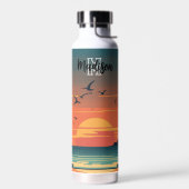 Farbenfrohe Sonnenuntergänge im Ozean Trinkflasche (Links)