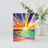 Farbenfrohe Sonnenuntergänge über dem Ozean Postkarte (Stehend Vorderseite)