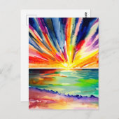 Farbenfrohe Sonnenuntergänge über dem Ozean Postkarte (Vorne/Hinten)