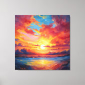 Farbenfrohe Sonnenuntergangsmalerei Leinwanddruck (Vorderseite)