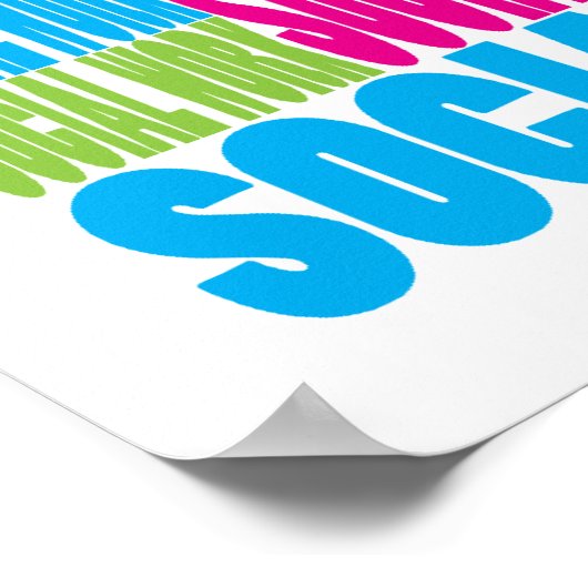 Farbenfrohe Sozialarbeit Poster (Ecke)