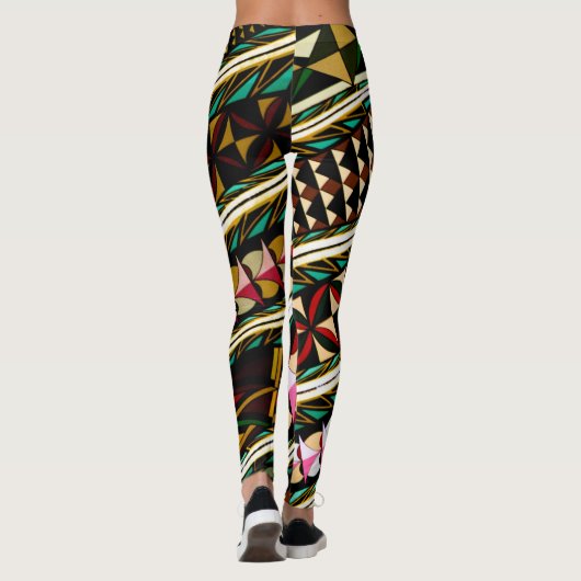 Farbenfrohe spanische Decke Leggings (Rückseite)