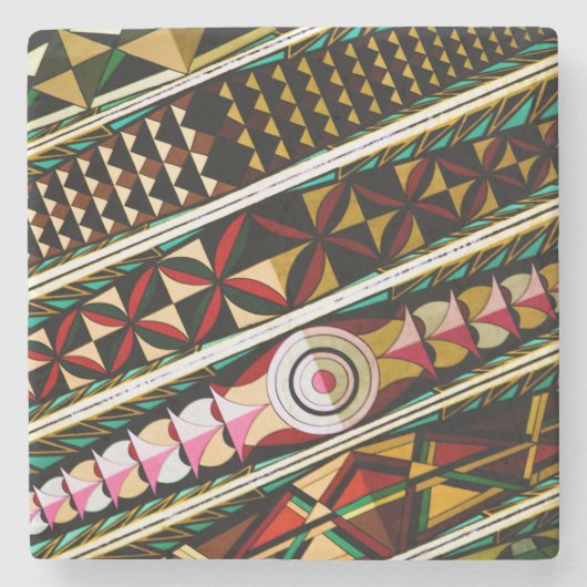 Farbenfrohe spanische Decke Steinuntersetzer (Vorderseite)