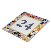 Farbenfrohe spanische Imitats Mosaikhaus Türnummer Fliese (Seite)