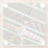 Farbenfrohe Spanische Kirchendecke Glasuntersetzer (Rückseite)