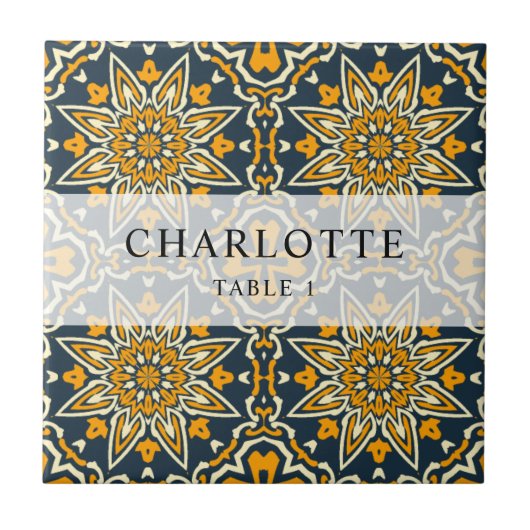 Farbenfrohe Spanische Pattern Hochzeitstil-Platzka Fliese (Vorderseite)