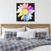 Farbenfrohe Sparkling Daisy Leinwanddruck (Insitu (Schlafzimmer))