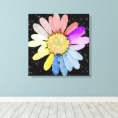 Farbenfrohe Sparkling Daisy Leinwanddruck (Insitu (Holzboden))