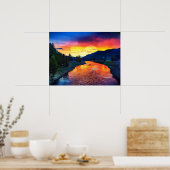 Farbenfrohe Sparkling Yellowstone River Landschaft Poster (Küche)