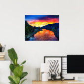 Farbenfrohe Sparkling Yellowstone River Landschaft Poster (Heimbüro)