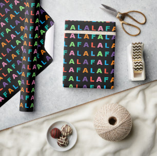 Farbenfrohe Spaß FA LA LA Urlaubszeit Text Geschenkpapier