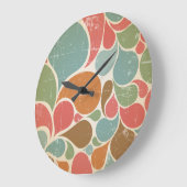 Farbenfrohe Spatter: Abstraktes Retro-Muster. Große Wanduhr (Winkel)