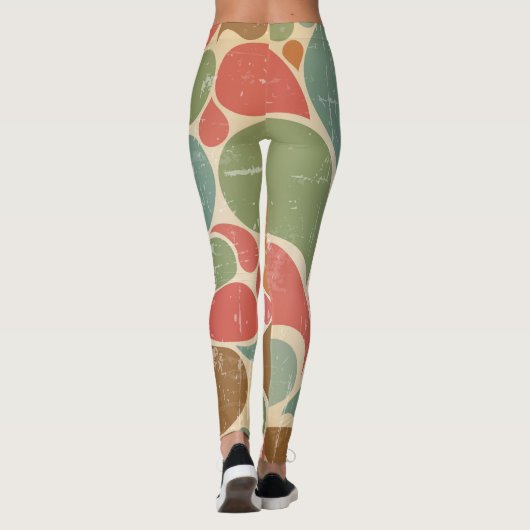 Farbenfrohe Spatter: Abstraktes Retro-Muster. Leggings (Rückseite)