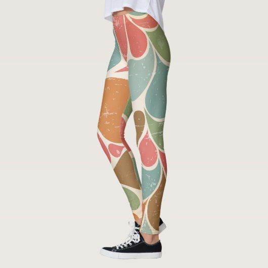 Farbenfrohe Spatter: Abstraktes Retro-Muster. Leggings (Links)