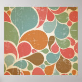 Farbenfrohe Spatter: Abstraktes Retro-Muster. Poster (Vorne)