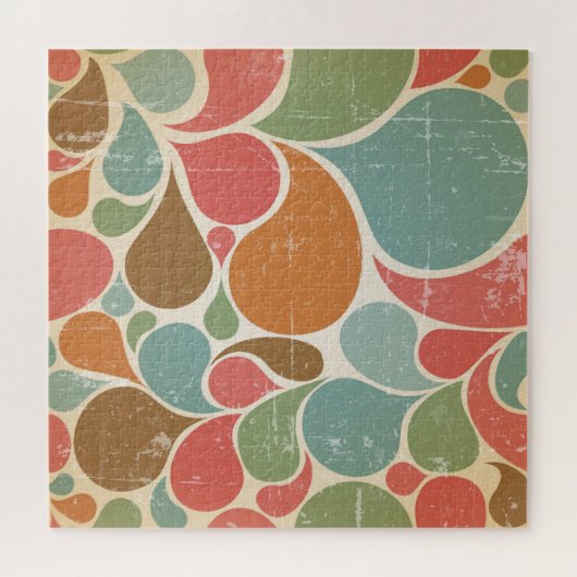 Farbenfrohe Spatter: Abstraktes Retro-Muster. Puzzle (Horizontal)