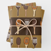 Farbenfrohe Spatula Kochen Küche Essen Geschenkpapier Set (Beispiel)