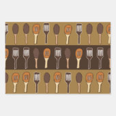 Farbenfrohe Spatula Kochen Küche Essen Geschenkpapier Set (Vorderseite)