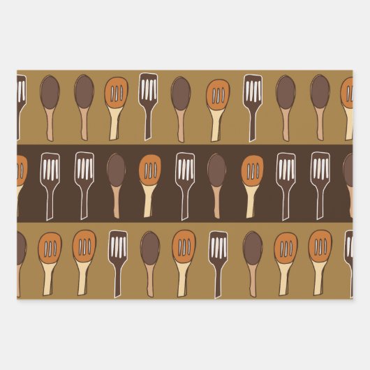 Farbenfrohe Spatula Kochen Küche Essen Geschenkpapier Set (Vorderseite)