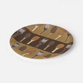 Farbenfrohe Spatula Küche Kochen Party Pappteller (Schrägansicht)