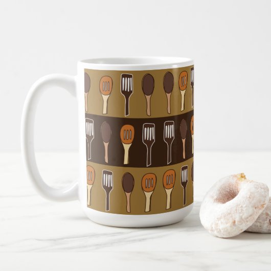 Farbenfrohe Spatula Küche Kochutensilien Kaffeetasse (Mit Donut)