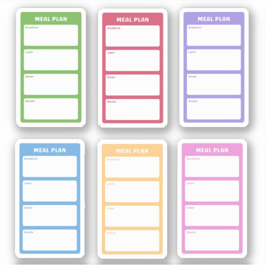 Farbenfrohe Speisen Aufkleber (Vorderseite)