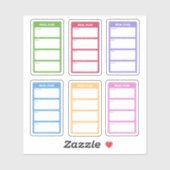 Farbenfrohe Speisen Aufkleber (Blatt)