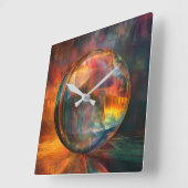 Farbenfrohe Sphensammlung Quadratische Wanduhr (Winkel)