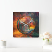 Farbenfrohe Sphensammlung Quadratische Wanduhr (Zuhause)