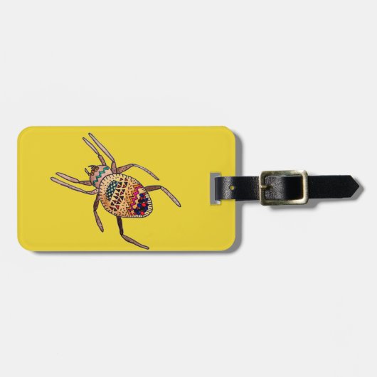 Farbenfrohe Spiderkunst Gepäckanhänger (Vorderseite horizontal)