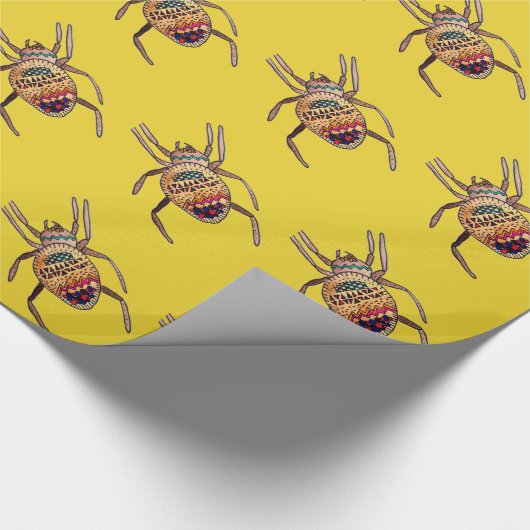 Farbenfrohe Spiderkunst Geschenkpapier (Ecke)