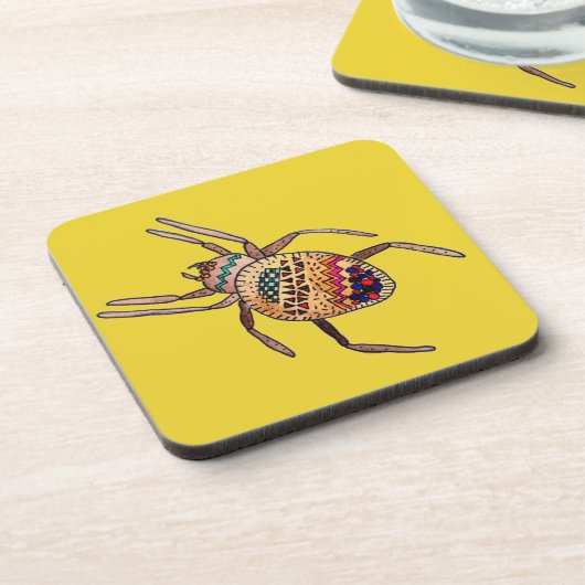 Farbenfrohe Spiderkunst Getränkeuntersetzer (Linke Seite)