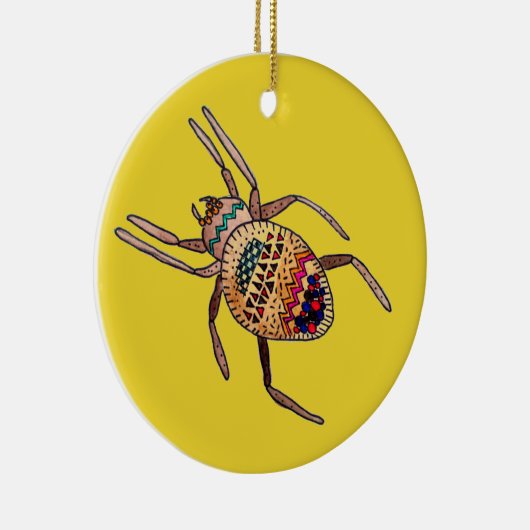 Farbenfrohe Spiderkunst Keramik Ornament (Rechts)