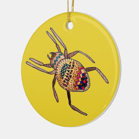 Farbenfrohe Spiderkunst Keramik Ornament (Links)