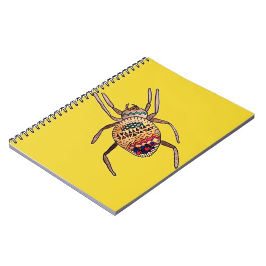 Farbenfrohe Spiderkunst Notizblock (Linke Seite)