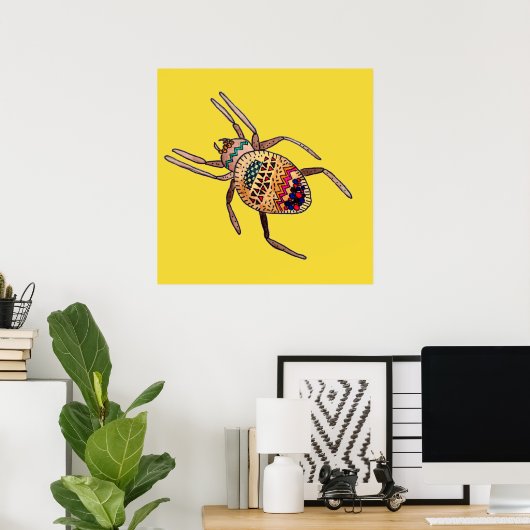 Farbenfrohe Spiderkunst Poster (Heimbüro)