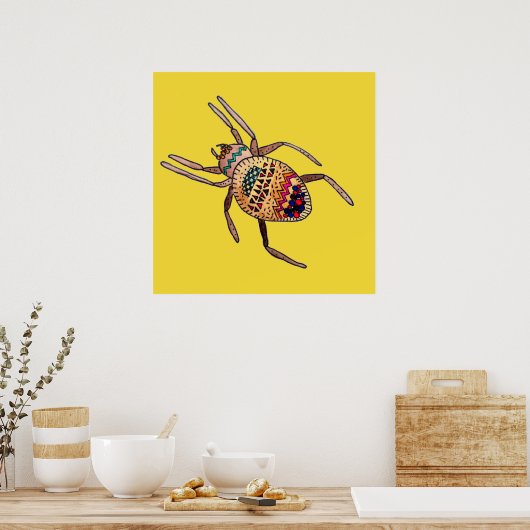 Farbenfrohe Spiderkunst Poster (Küche)