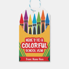 Farbenfrohe, spielerische Crayola Farbe erster Sch Geschenkanhänger