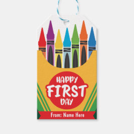 Farbenfrohe, spielerische Crayola Farbe erster Sch Geschenkanhänger