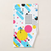 Farbenfrohe, spielerische Formen und Punktehinterg Badhandtuch Set (Handtuch)