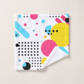 Farbenfrohe, spielerische Formen und Punktehinterg Badhandtuch Set (Waschlappen)