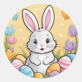 Farbenfrohe, spielerische Ostersonneneier Runder Aufkleber