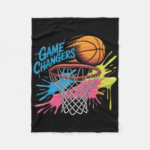 Farbenfrohe Spielwandler Basketball Gefärbte Krawa Fleecedecke