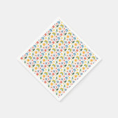 Farbenfrohe Spielweise mit Regenbogen und Blume Serviette (Ecke)
