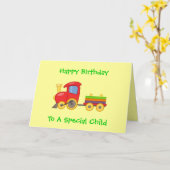 Farbenfrohe Spielzeugbahn zum Geburtstag Karte (Gelbe Blume)