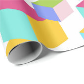 Farbenfrohe Spielzeugblöcke Art Pattern Geschenkpapier (Rolleneckpunkt)